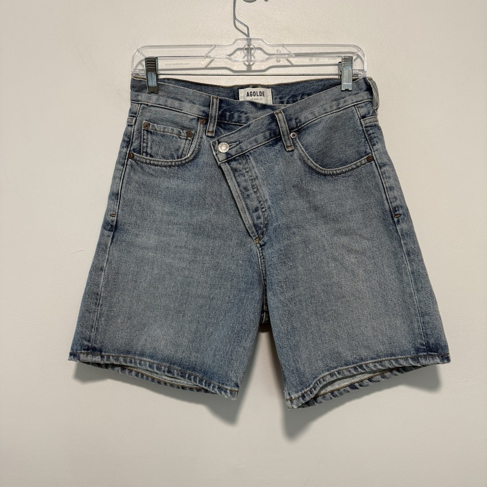 Agolde Criss Cross Jean Short in Momentum Size 24 - Picture 2 of 7